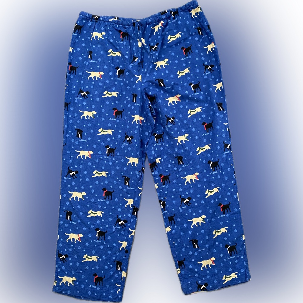L.L. Bean Flannel Labrador Dog Print Pajama Pants - Size 1X